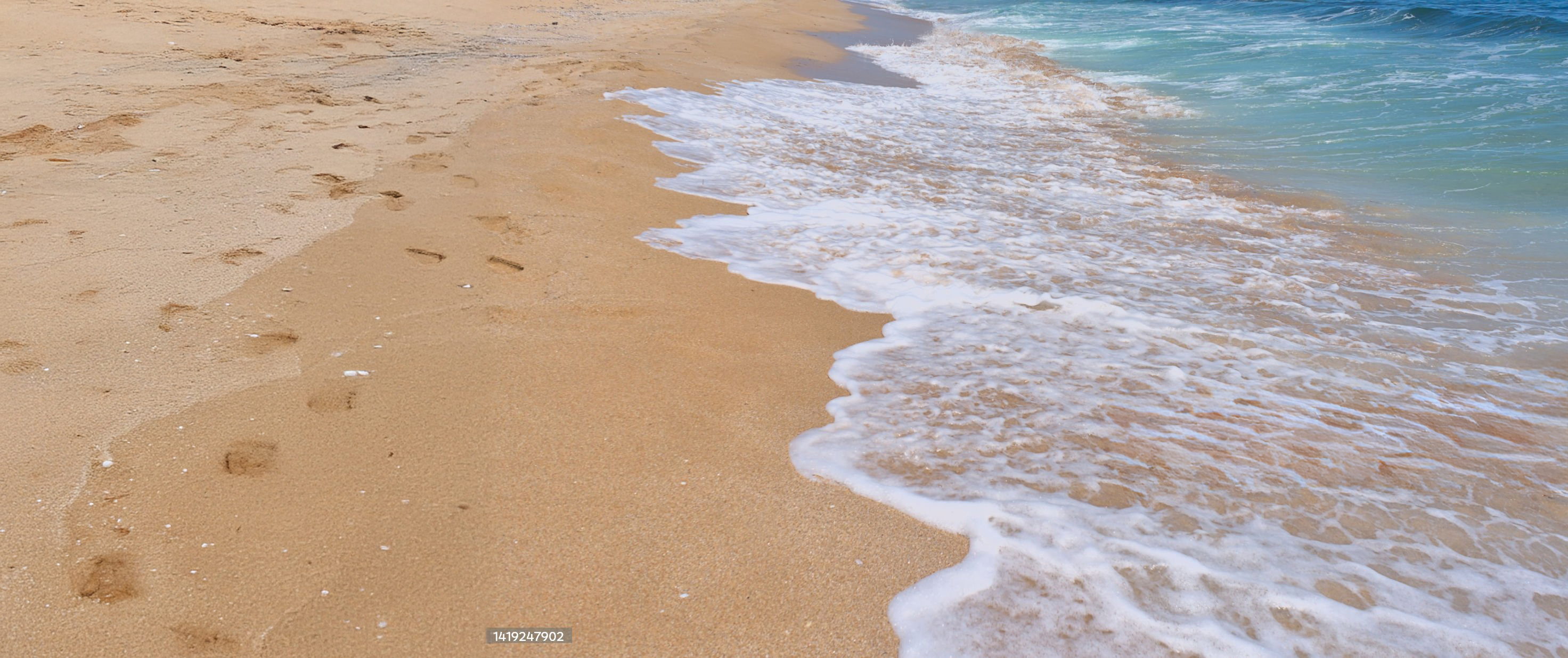 Waves lapping on a beach