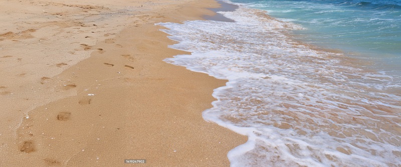 Waves lapping on a beach
