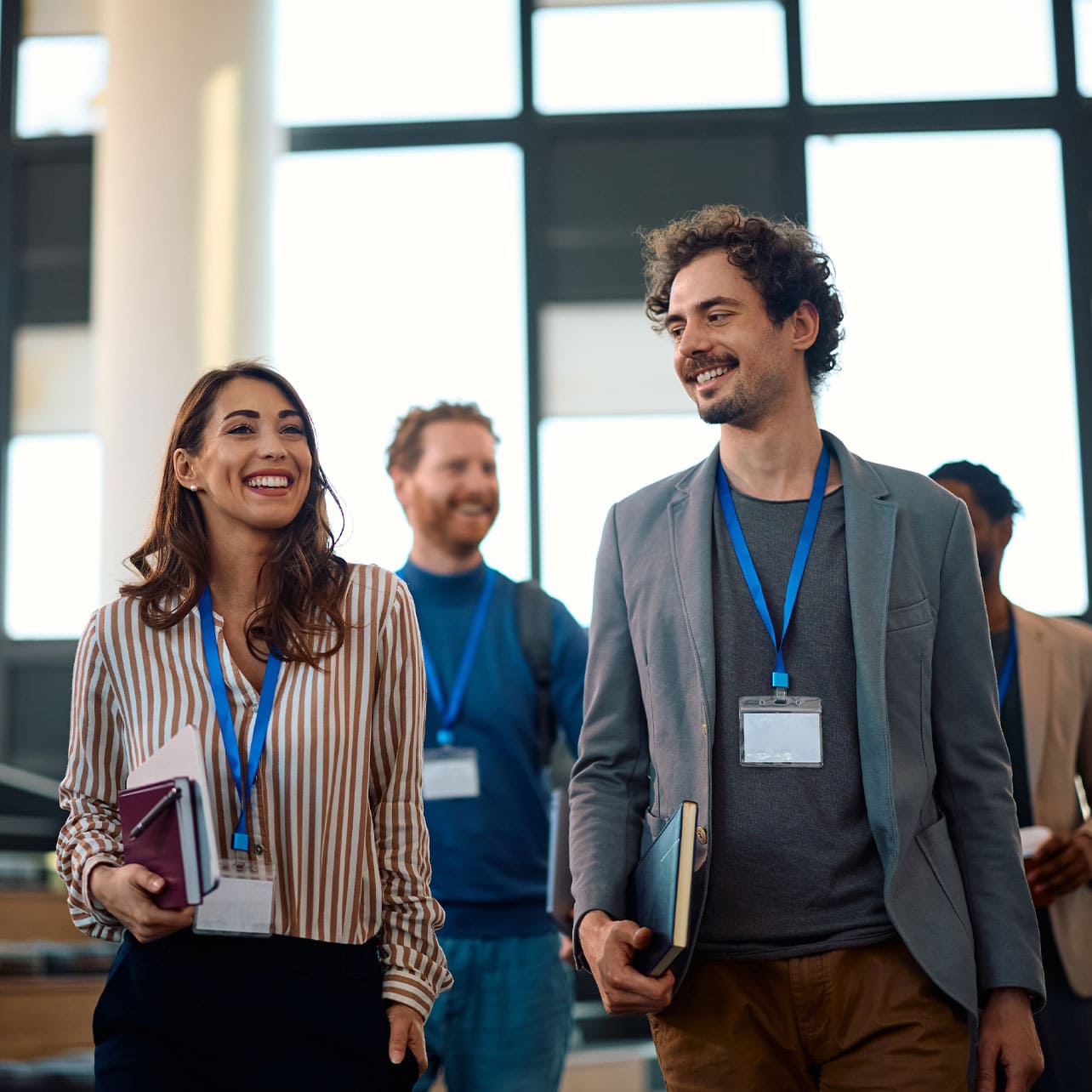 Law clerks networking at conference